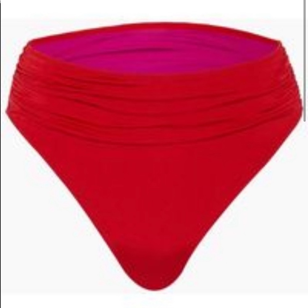 Stella McCartney High Waisted Bikini Bottom Red Small NWT